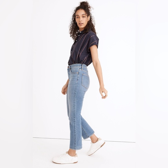 NWT Madewell Cali Demi Boot Blue Jeans Size 30 - Picture 4 of 13